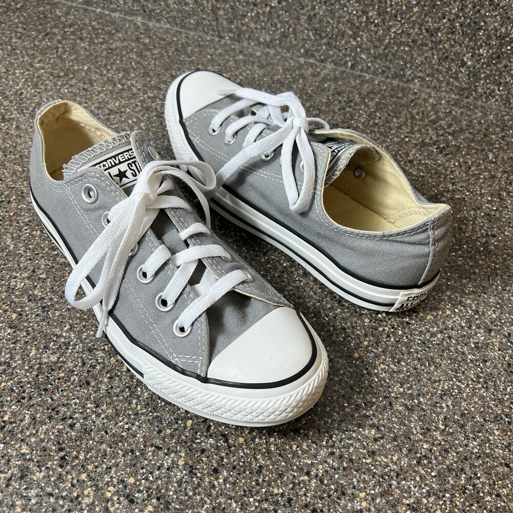 Converse All Star Womens 7.5 Classic Gray Canvas Sneaker Skate Shoes Lace Up Low